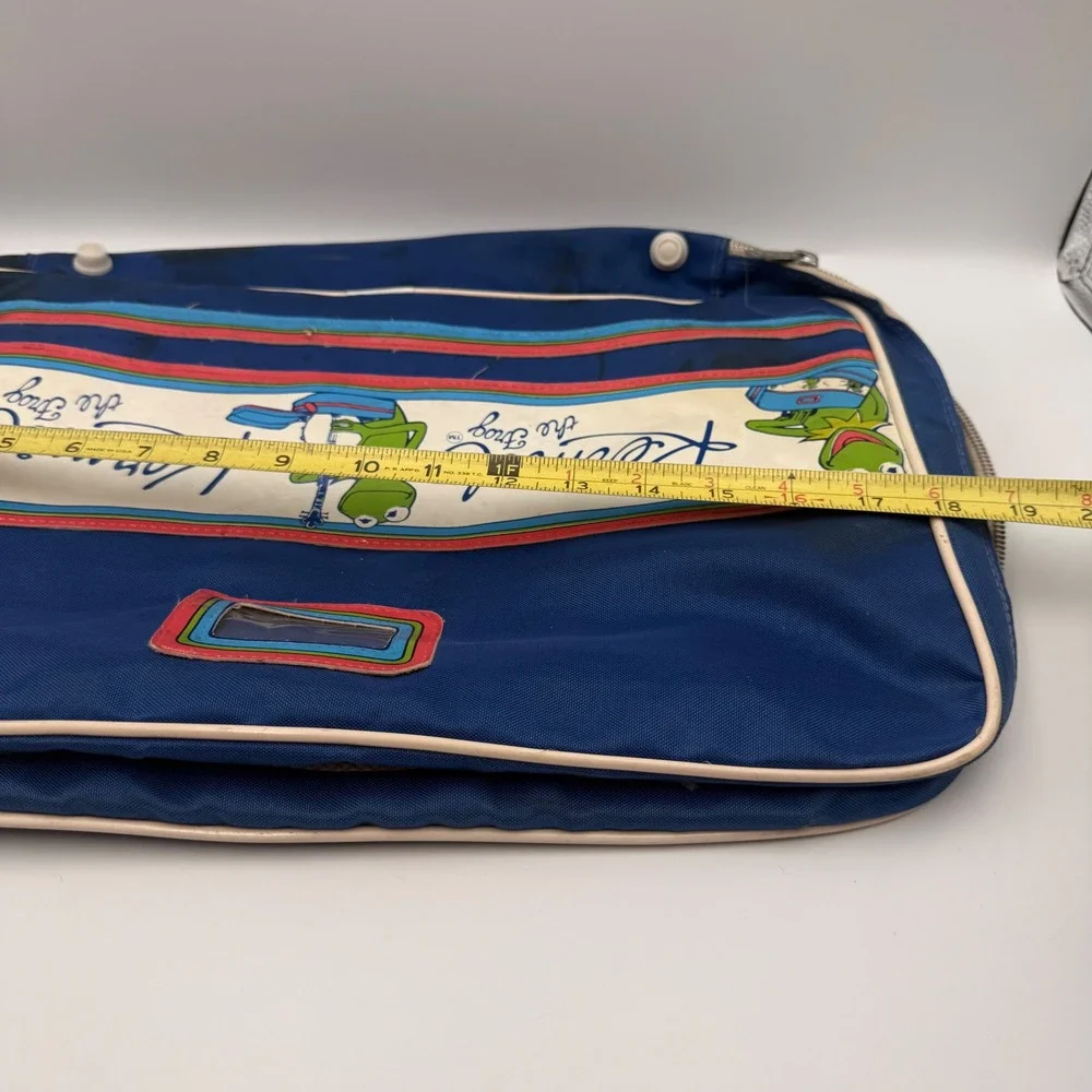 Vintage 1979 Kermit the Frog Blue Canvas Suitcase Butterfly Originals Muppets